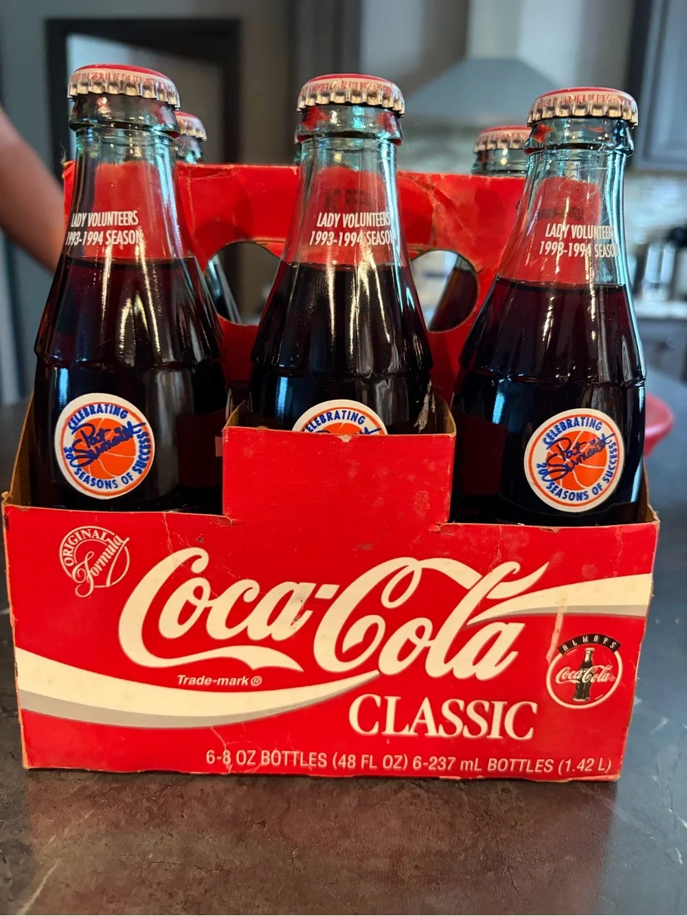 Coca Cola Orange and Blue Lady Volunteers Commemorative Six-Pack